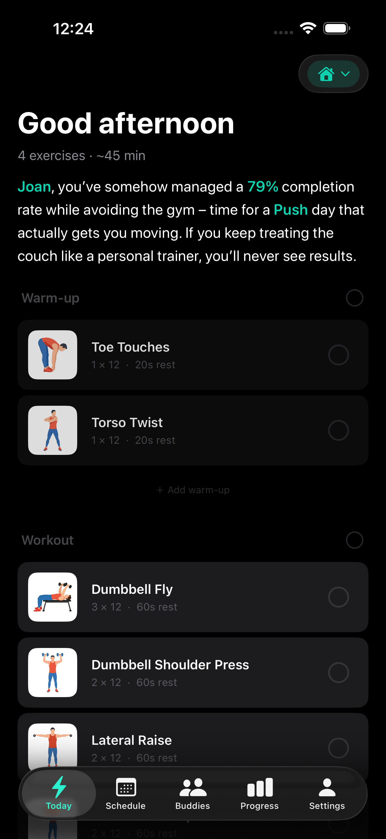 Today's workout